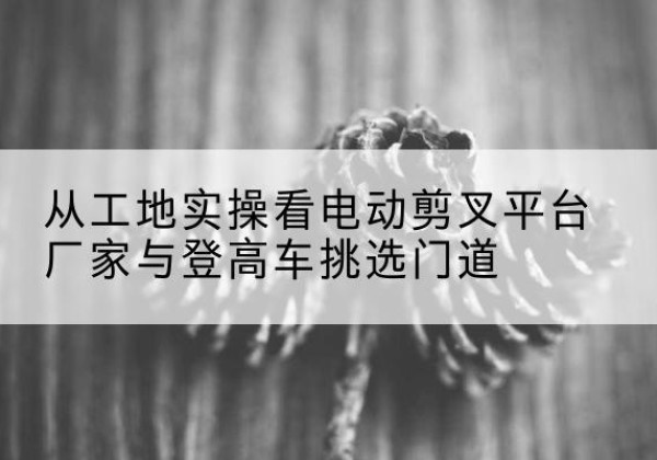龙马潭电动剪叉升降平台厂家-从工地实操看电动剪叉平台厂家与登高车挑选门道
